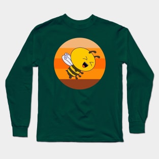 Kawaii Cute Happy Bee - Vintage Sun Bee Happy Long Sleeve T-Shirt